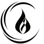 Collision club logo - Aesthetic flame within an artistic circle